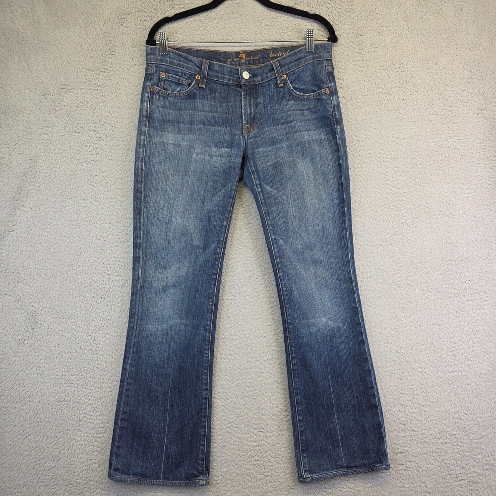 7 for All Mankind Jeans Womens 30‎ Bootcut Low Rise Medium Wash Western Cowboy